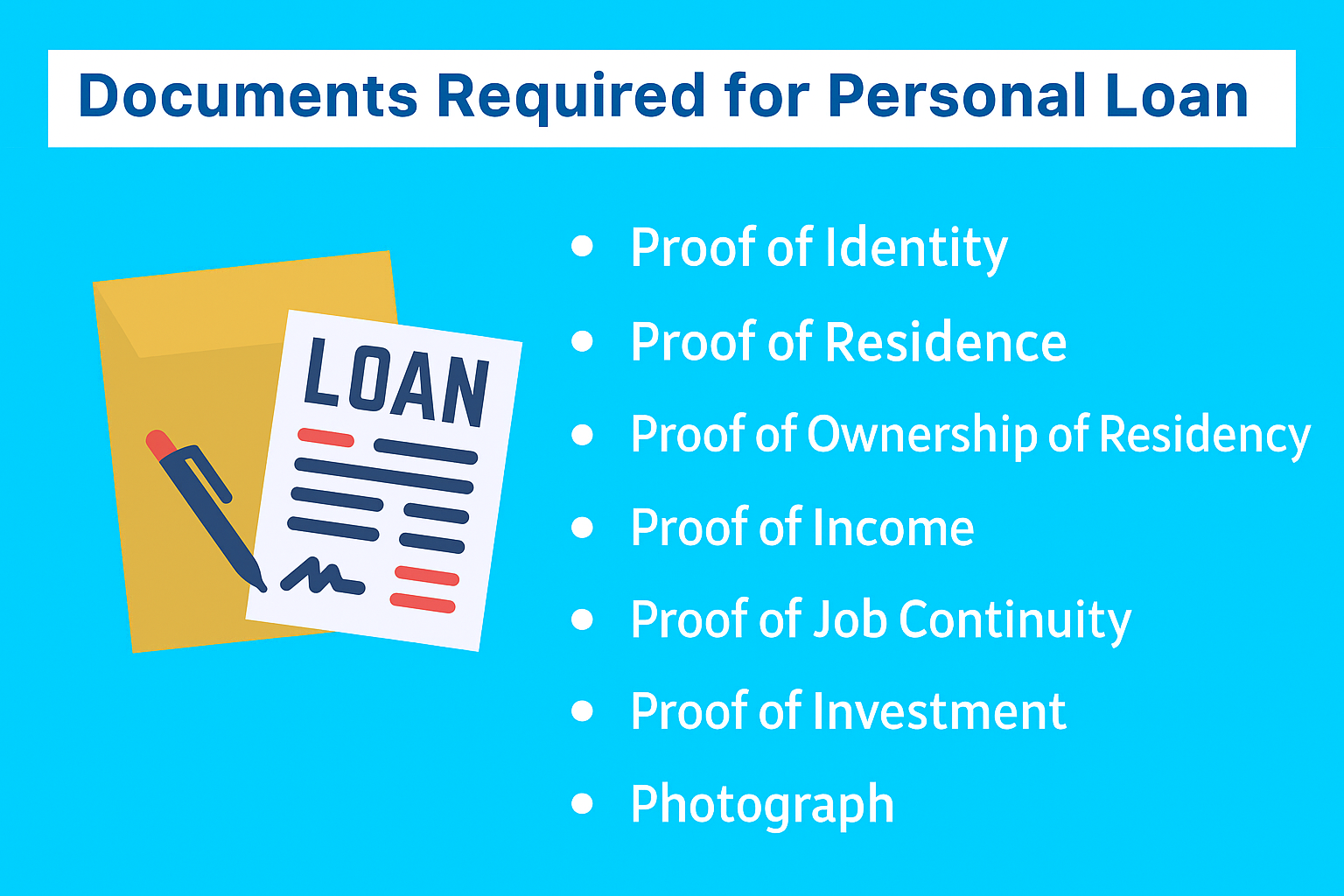 Documents Required for Personal Loan Application