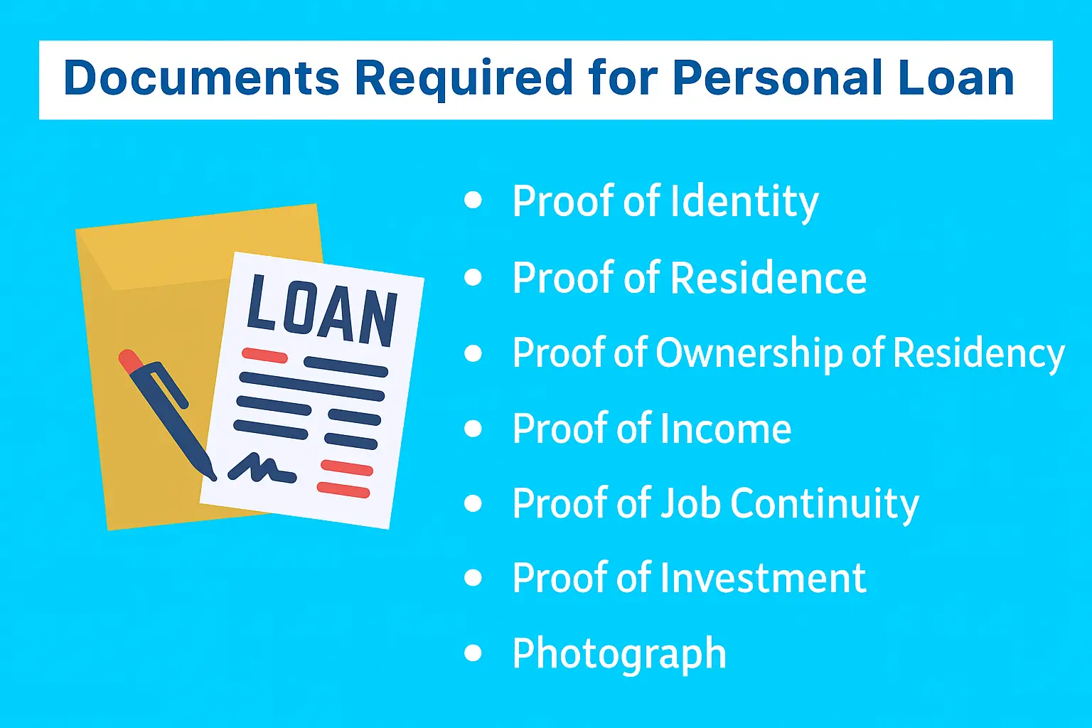 Documents Required for Personal Loan Application