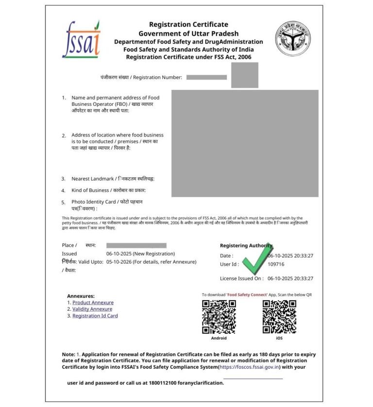 FSSAI Registration in Sector-66 Noida