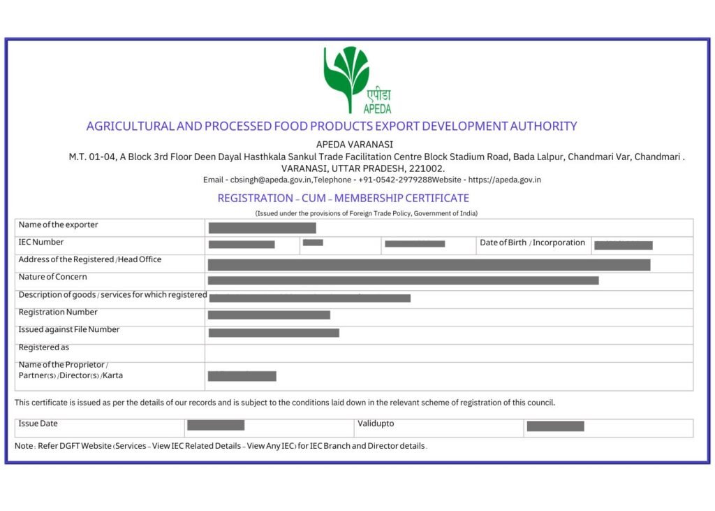APEDA Registration