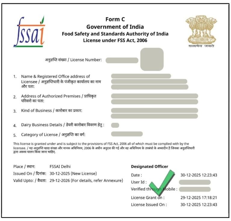 FSSAI Import Export License - certificate