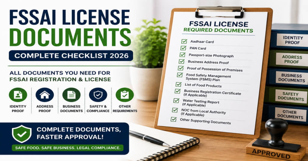 FSSAI License Documents Complete Checklist for 2026