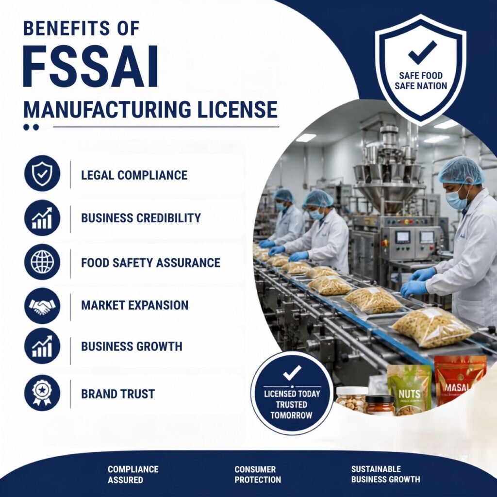 Benefits of FSSAI Manufacturing License